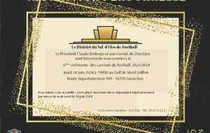 INVITATION 6ème CÉRÉMONIE DES LAURÉATS DU FOOTBALL 95